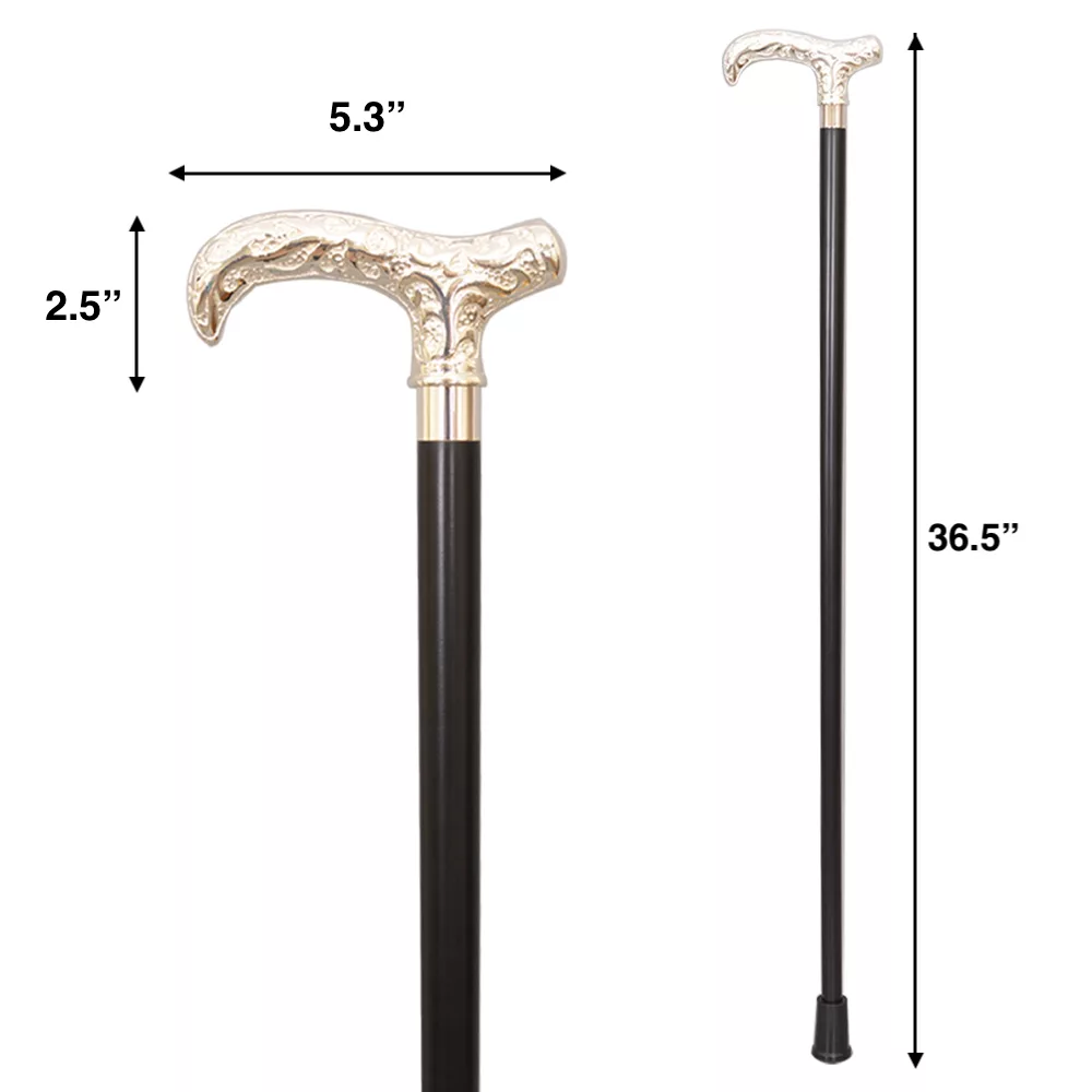 BEST Silver Derby Handle Wood Walking Stick (1023.101.SMB